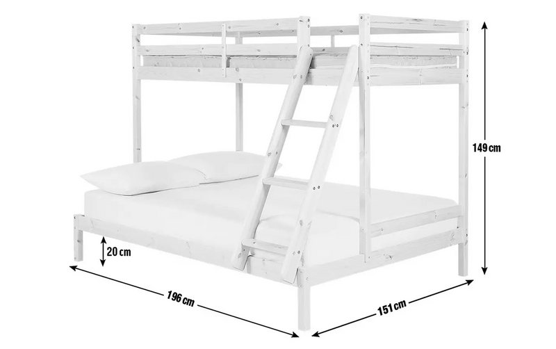 Kaycie Triple Bunk Bed Frame - White 11709939