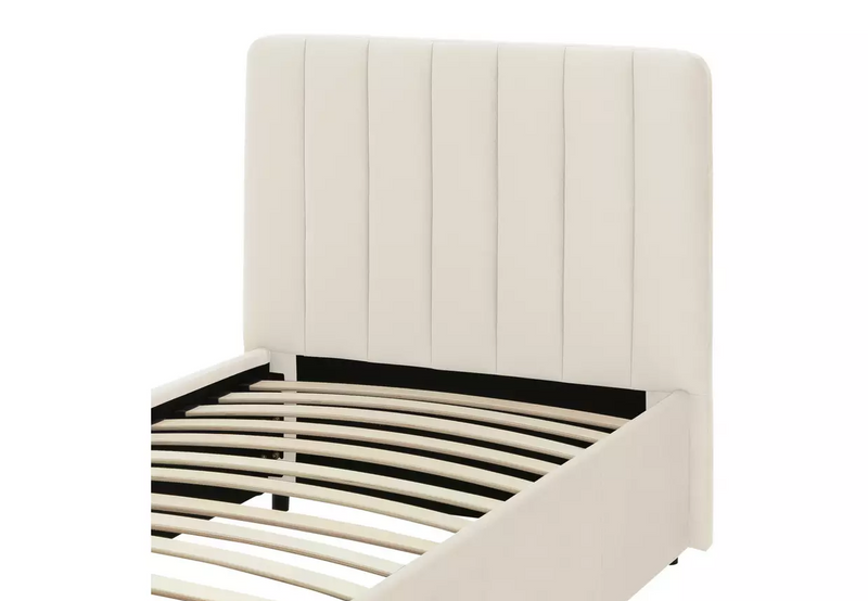 Pandora Single Drawer Storage Bed Frame - Cream 17440216