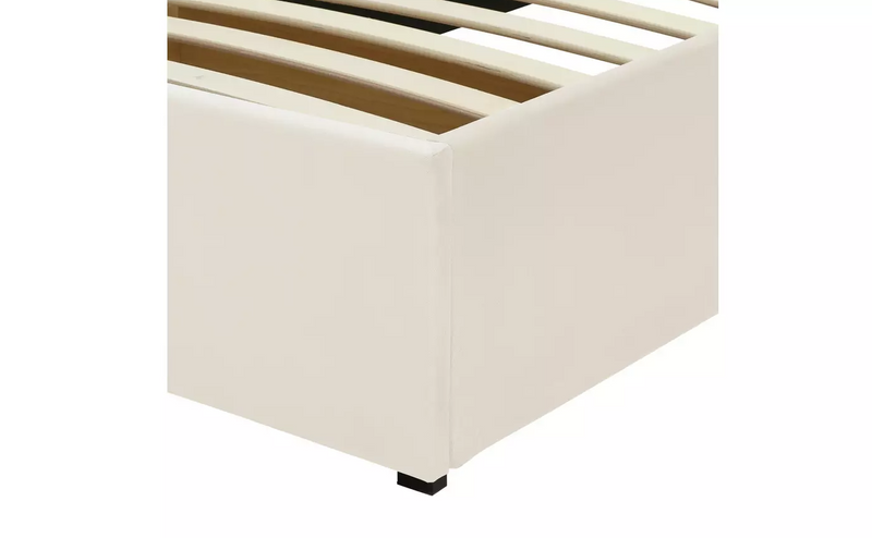 Pandora Single Drawer Storage Bed Frame - Cream 17440216