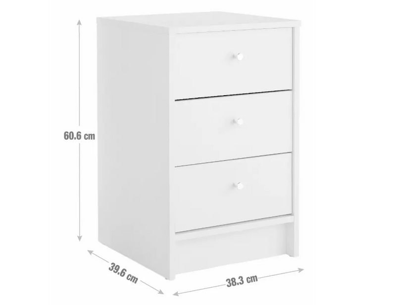 3 Drawer Bedside Table - Oak Effect 15410688