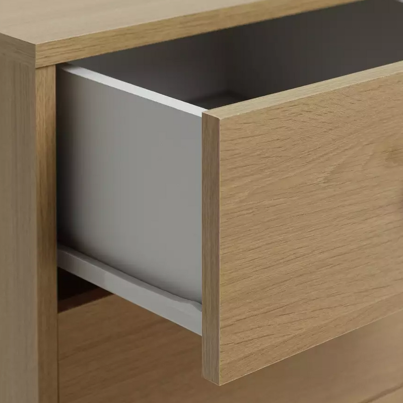 3 Drawer Bedside Table - Oak Effect 15410688
