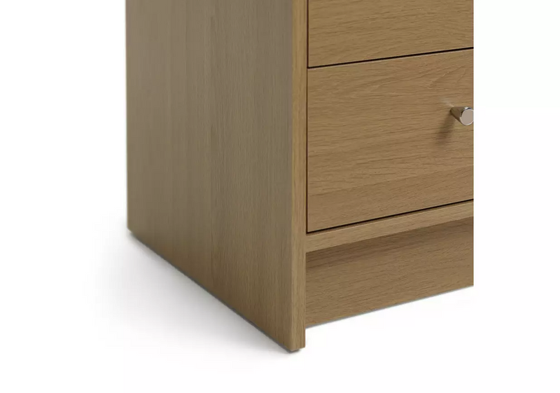 3 Drawer Bedside Table - Oak Effect 15410688
