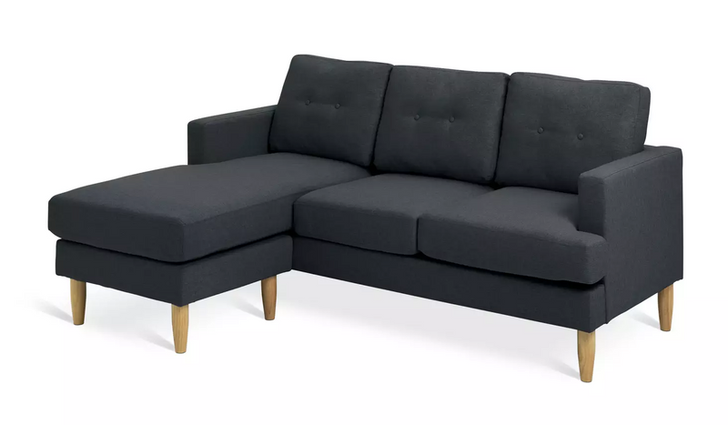 Home Joshua Fabric Reversible Chaise Corner Sofa-Charcoal 15797875 (OpenBox- See T's & C's for details)