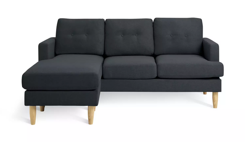 Home Joshua Fabric Reversible Chaise Corner Sofa-Charcoal 15797875 (OpenBox- See T's & C's for details)