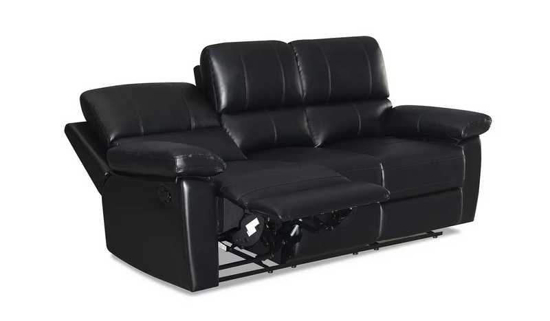 Home Toby Faux Leather 3 Seater Recliner Sofa - Black 18541224 (OpenBox- See T's & C's for details)