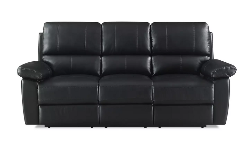 Home Toby Faux Leather 3 Seater Recliner Sofa - Black 18541224 (OpenBox- See T's & C's for details)