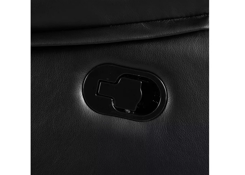 Home Toby Faux Leather 3 Seater Recliner Sofa - Black 18541224 (OpenBox- See T's & C's for details)