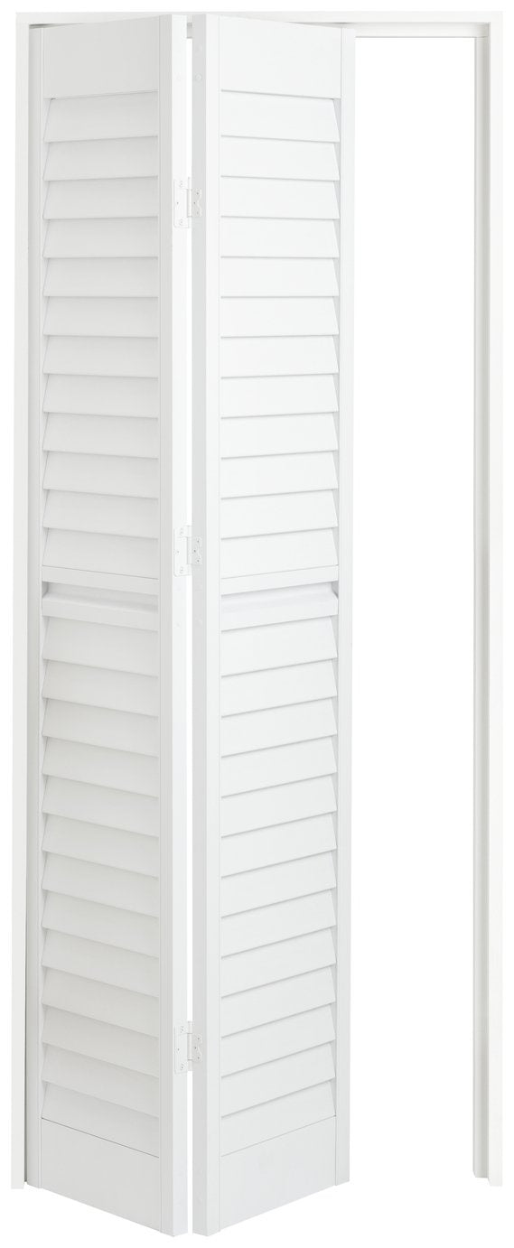 Shutter Effect Bi-Folding White Folding Door 17560938 (Open Box- See T's & C's for details)