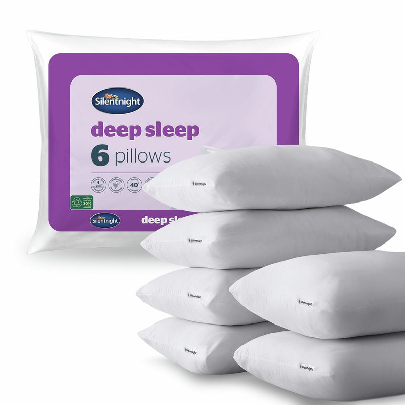 Silentnight Deep Sleep Medium Support Pillow - 6 Pack 11156166 (Open Box- See T's & C's for details)