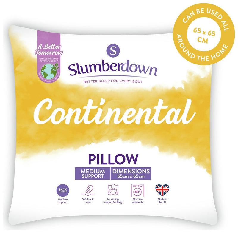 Slumberdown Continental Square Medium Pillow 11256578 (Open Box- See T's & C's for details)
