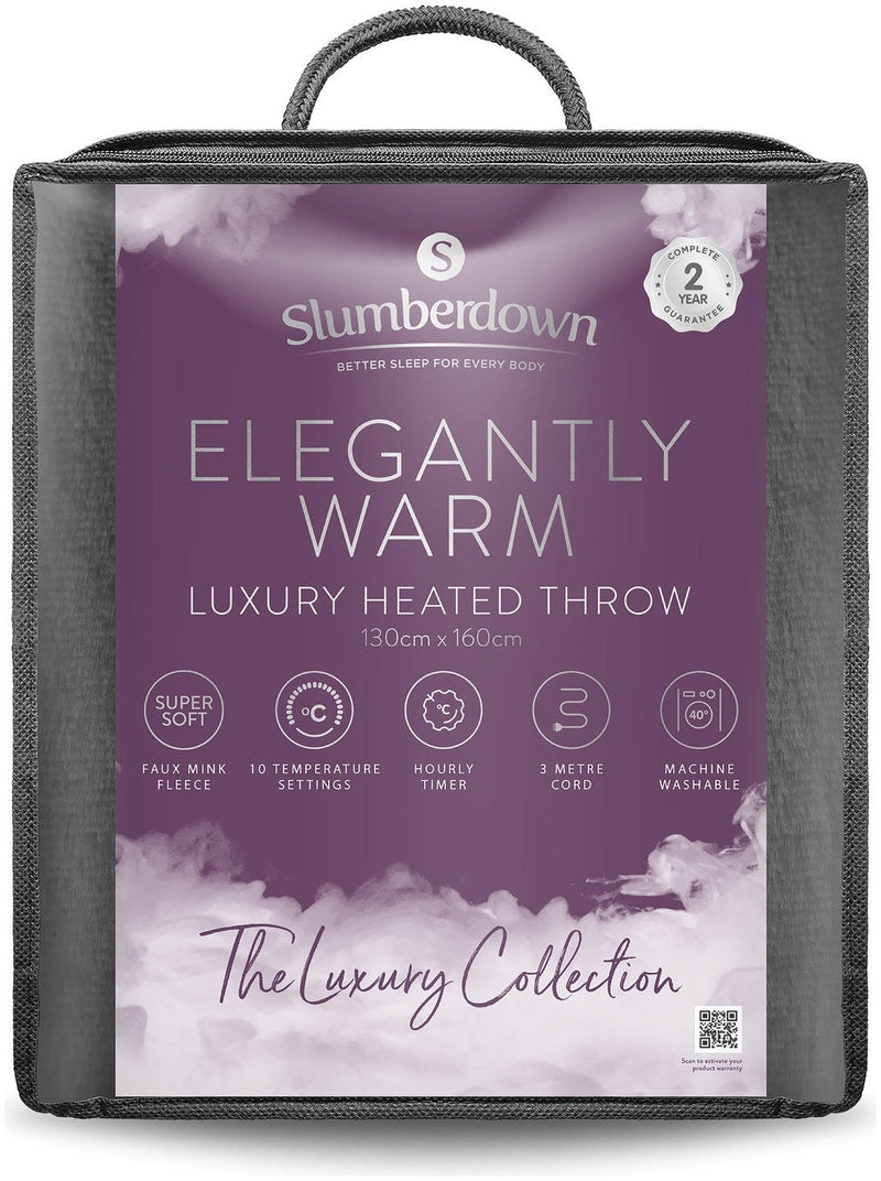 Slumberdown Elegantly Warm Luxury Heated Throw - Natural 13129744 (Open Box- See T's & C's for details)