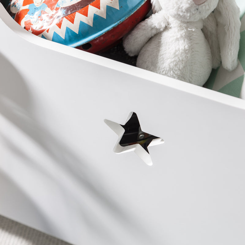 Zeta Toy Box Toy Organiser with Star Design in Classic White
