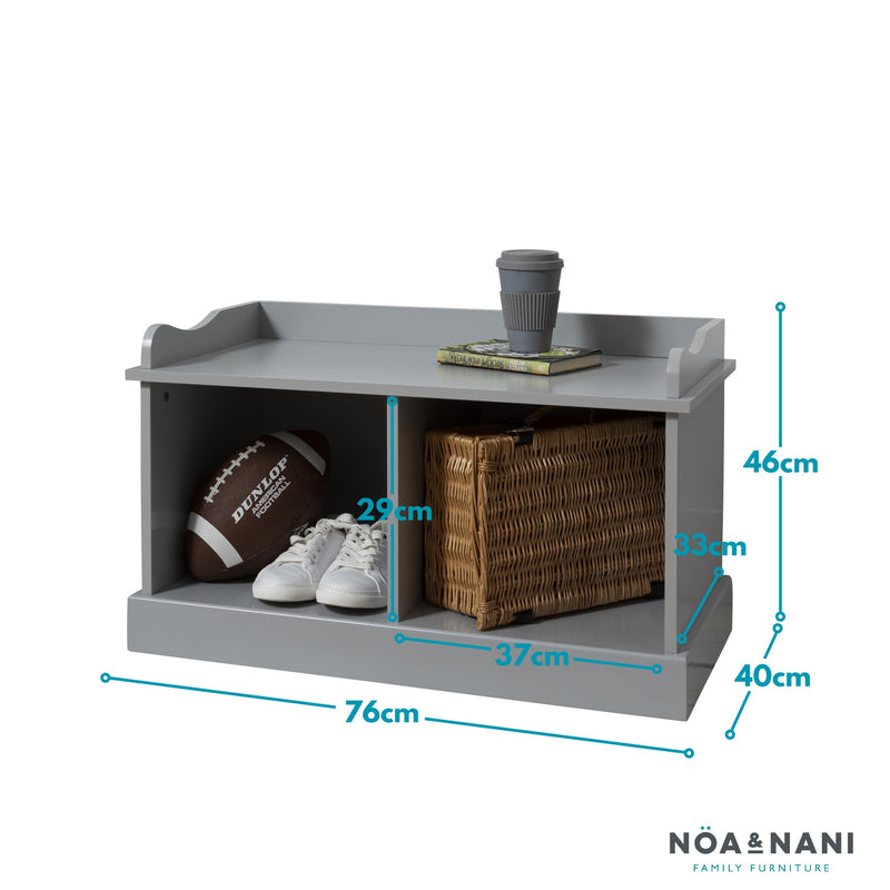 Stockholm Storage Bench in Silk Grey