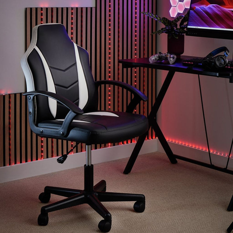 Faux Leather Gaming Chair - White 17652451 (Open Box- See T's & C's for details)