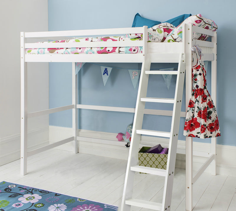 Texas High Sleeper Cabin Bed with Desk in Classic White