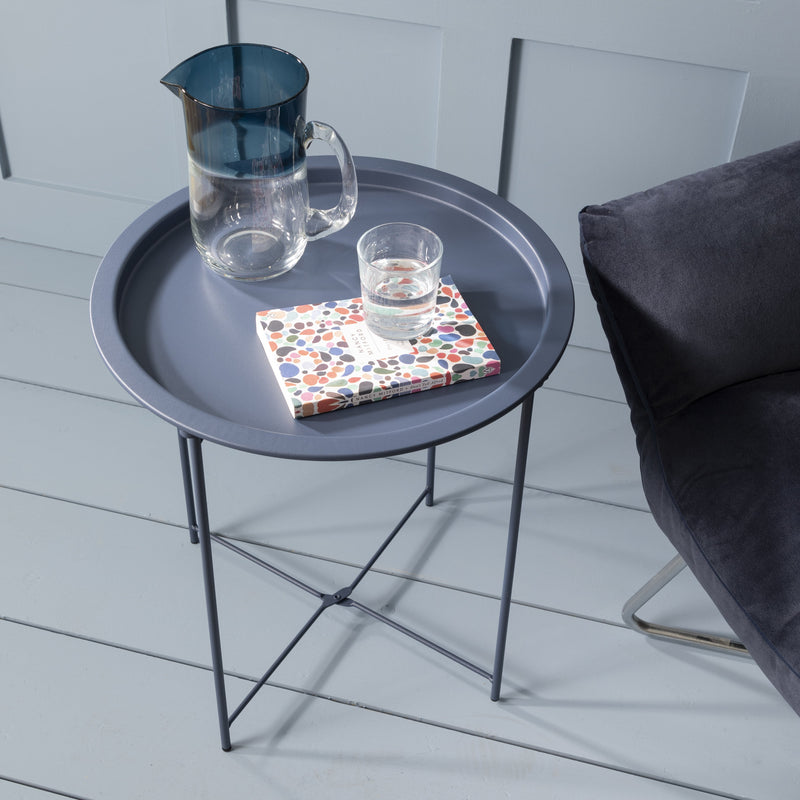Classic Blue Metal Side Table