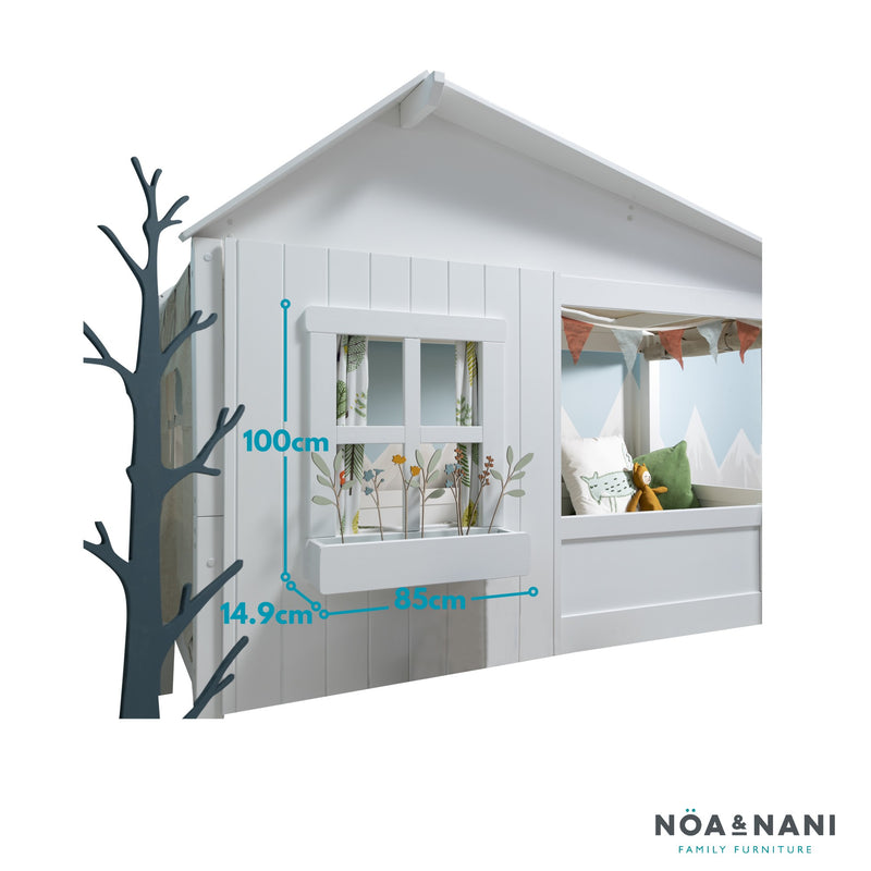 Window & Flower Trough Accessory for Treehouse Bed in White