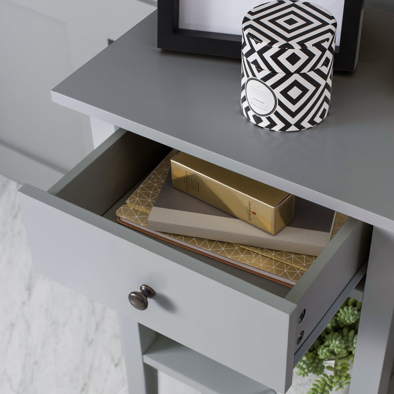 Trend Bedside Cabinet with Drawer in Silk Grey