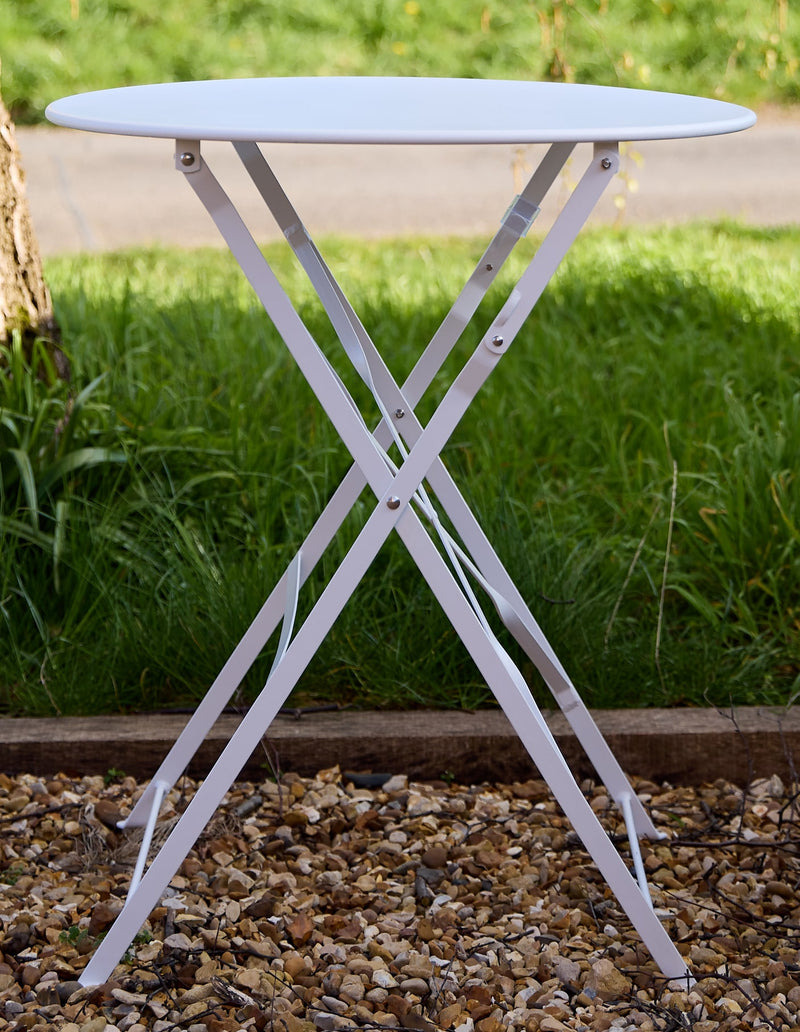 Lucerne Bistro Table & 2 Folding Chairs in Chalk