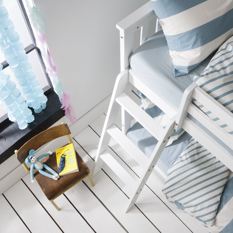 Tuva Cabin Bed Low with Bunk Underbed Slide & Fairies Package in Classic White