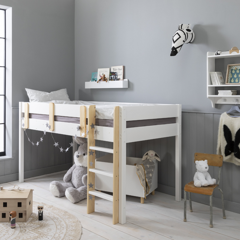 Mid sleeper bed white hot sale