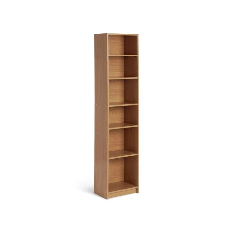 Maine Narrow Bookcase - Oak Effect 16092225 (Open Box- See T's & C's for details)