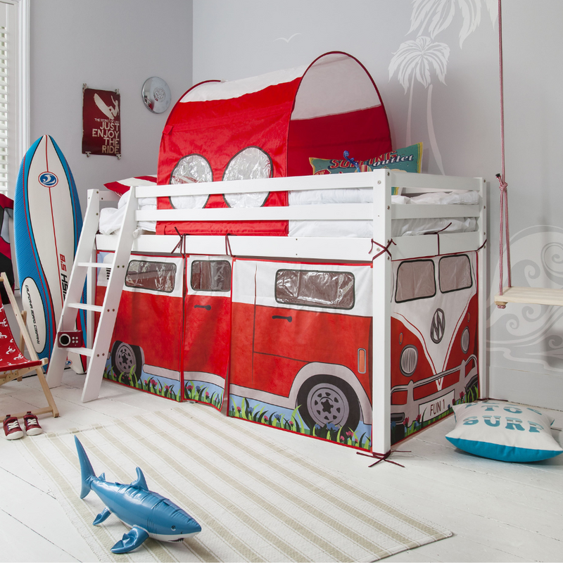 Moro Cabin Bed Midsleeper with Campervan Package in Classic White