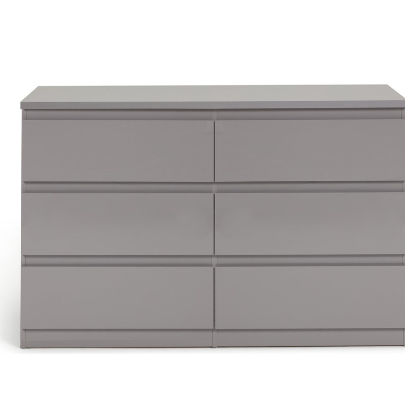 Jenson 6 Drawer Chest - Grey Gloss 17570904 (Open Box- See T's & C's for details)
