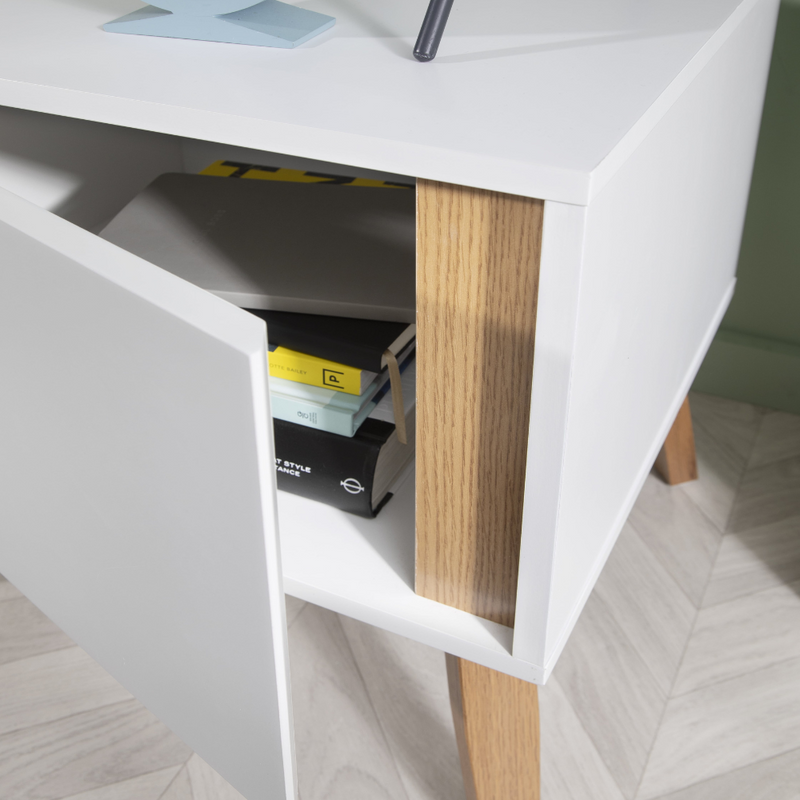 Otto Bedside Table in Classic White