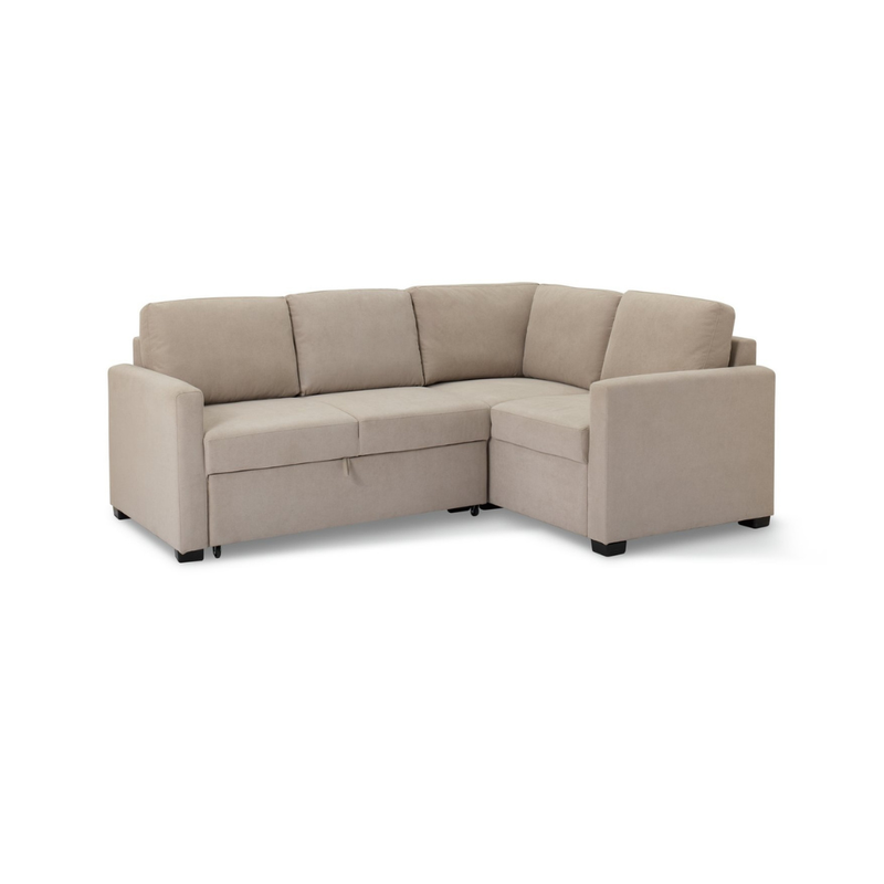 Habitat Reagan Fabric Right Hand Corner Sofa Bed - Natural 17727489 (Open Box- See T's & C's for details)