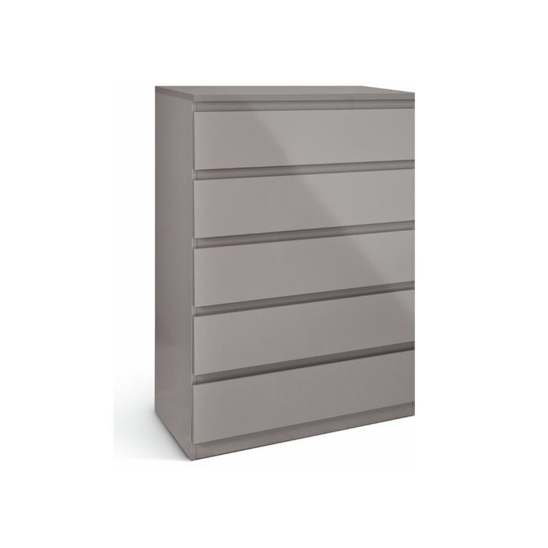 Jenson 5 Drawer Chest - Grey Gloss 17571116 (Open Box- See T's & C's for details)