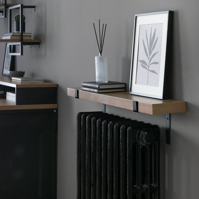 Loft Living 90cm Radiator Shelf - Oak 17085372 (Open Box- See T's & C's for details)