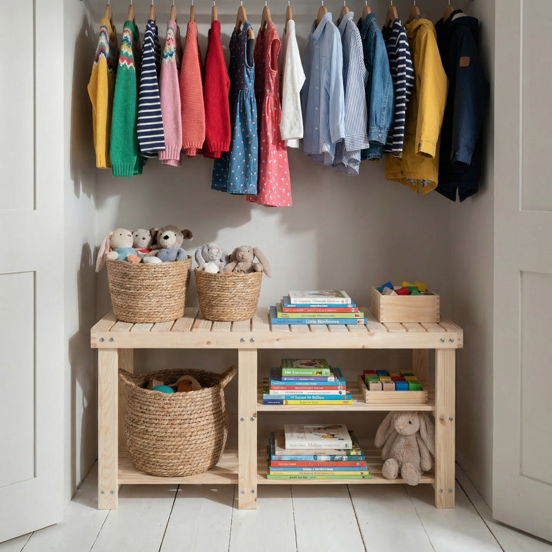 Einar Pine Toy Storage Unit Wardrobe Natural Pine