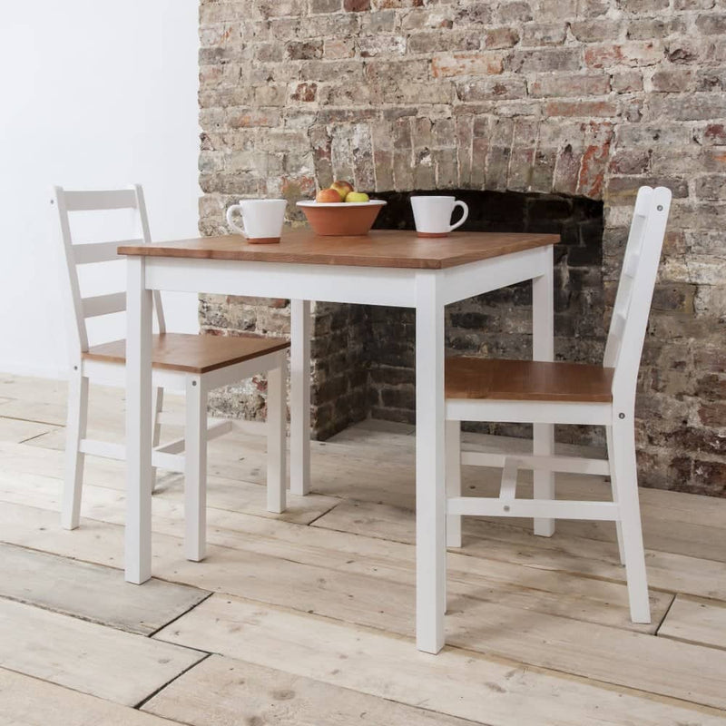 Annika Bistro Table in White and Natural Pine