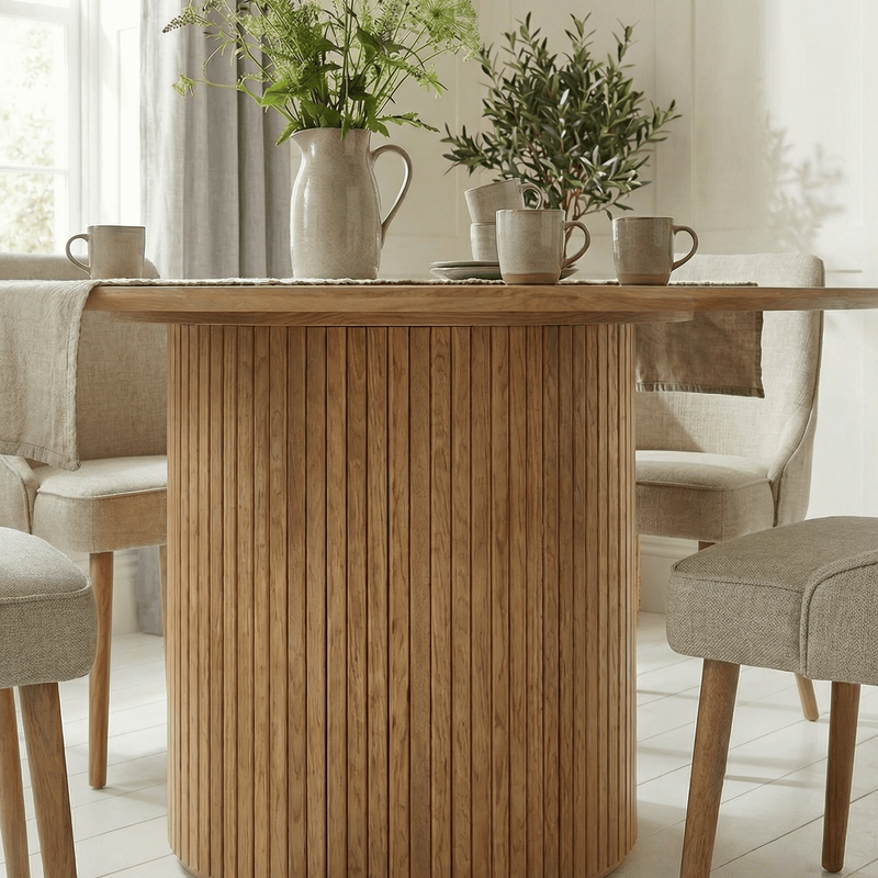 Lulea Round Dining Table in Natural Pine