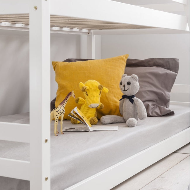 Mimi Shorty Bunk Bed Splits into Toddler and Day Bed in Classic White
