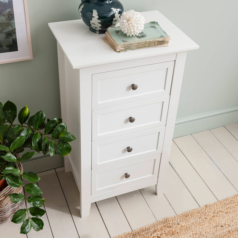 Karlstad Chest of Drawers 4 Drawer Tall in Classic White