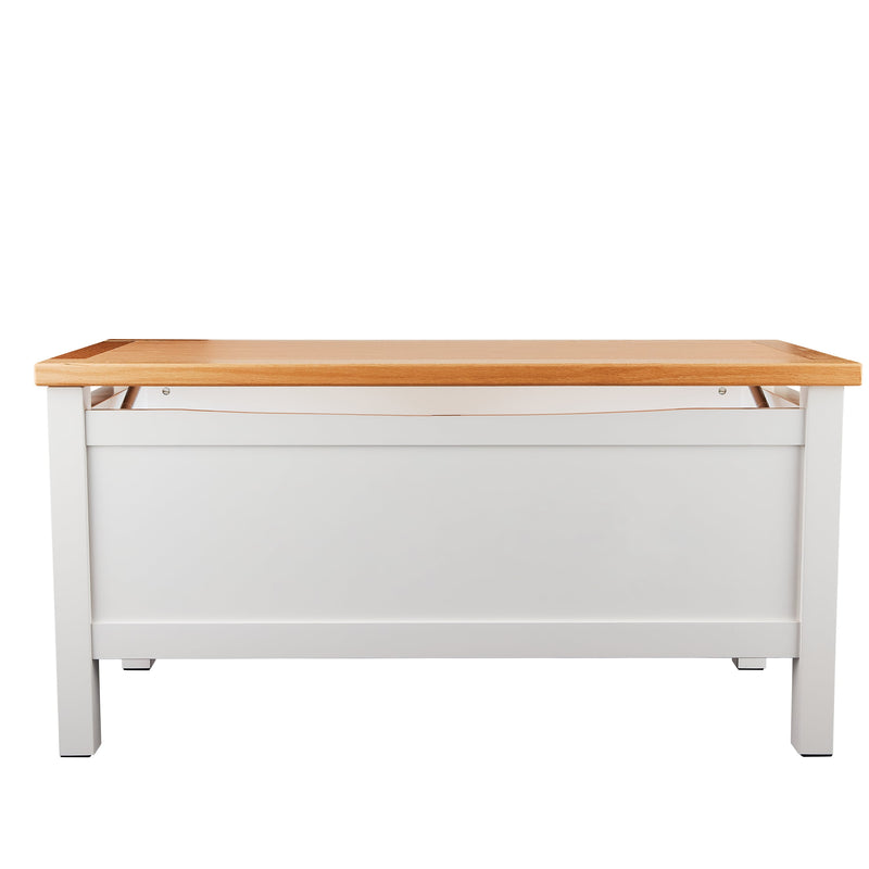 Esther Toy Box Storage Chest in Classic White & Oak