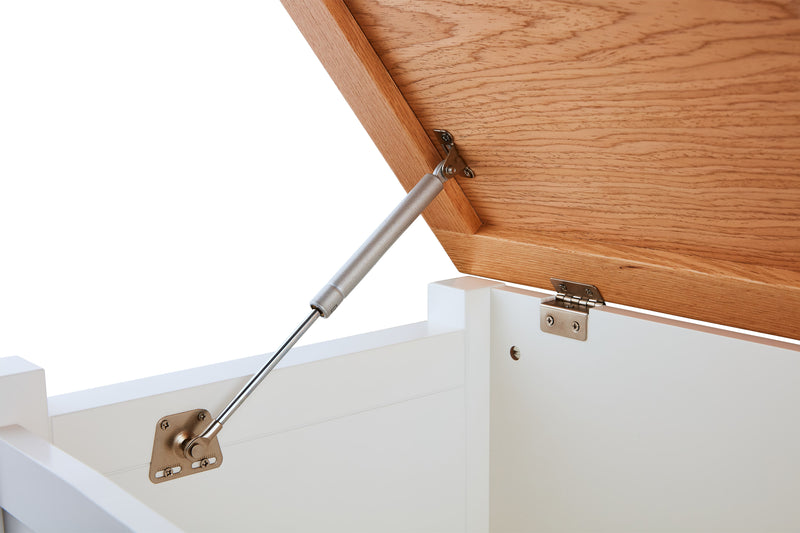 Esther Toy Box Storage Chest in Classic White & Oak