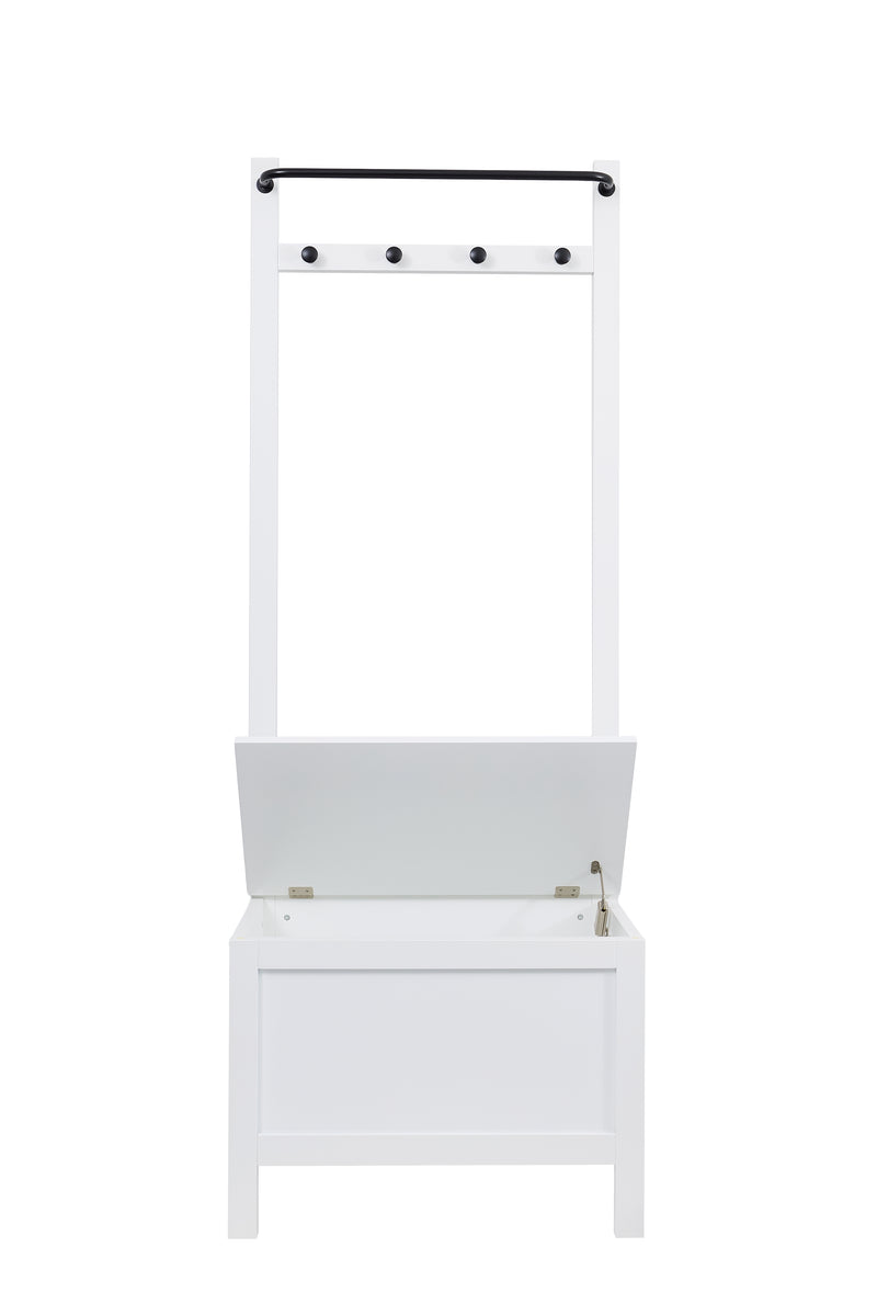 Karlstad Hallway Bench Shoe Storage and Coat Hook in Classic White