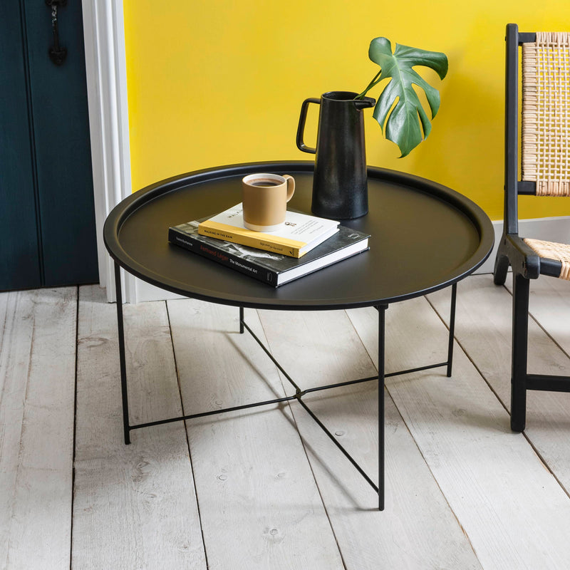 Bjarni Coffee Table Metal Side Table in Black