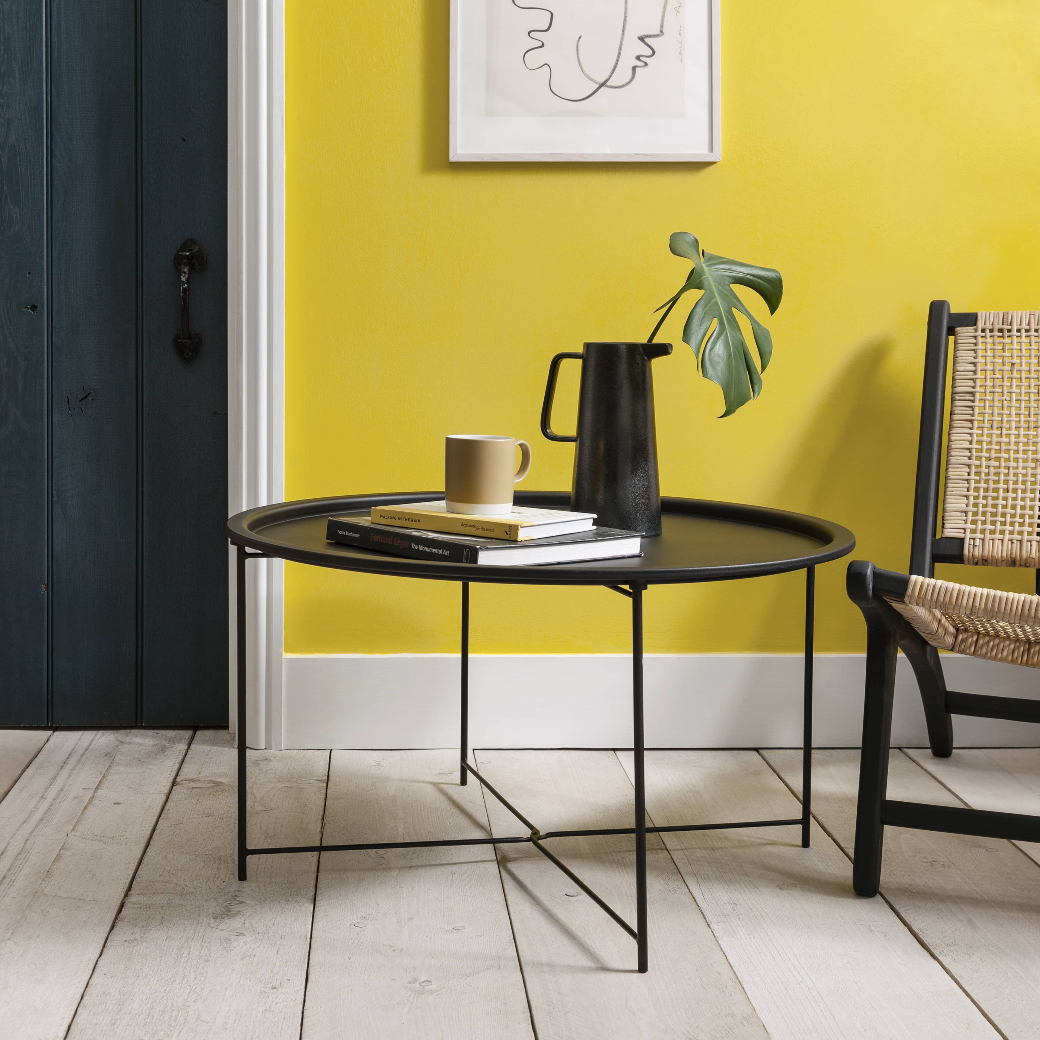 Bjarni Coffee Table Metal Side Table in Black