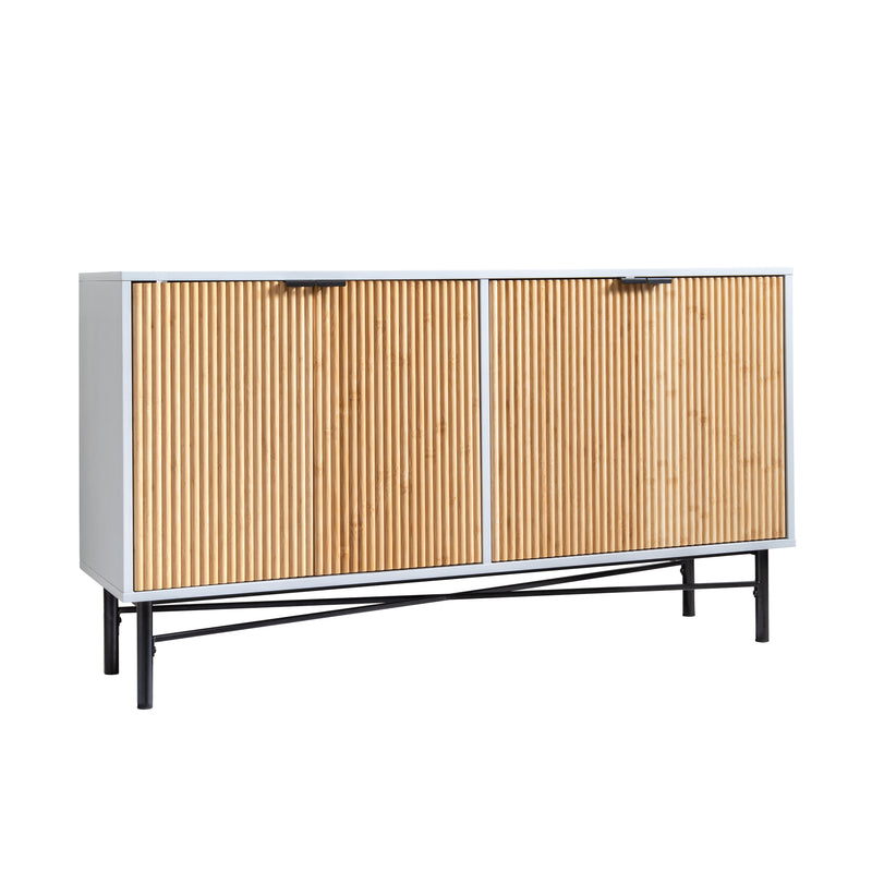 Large Rökstorp Sideboard with Bamboo Style Doors in Grey