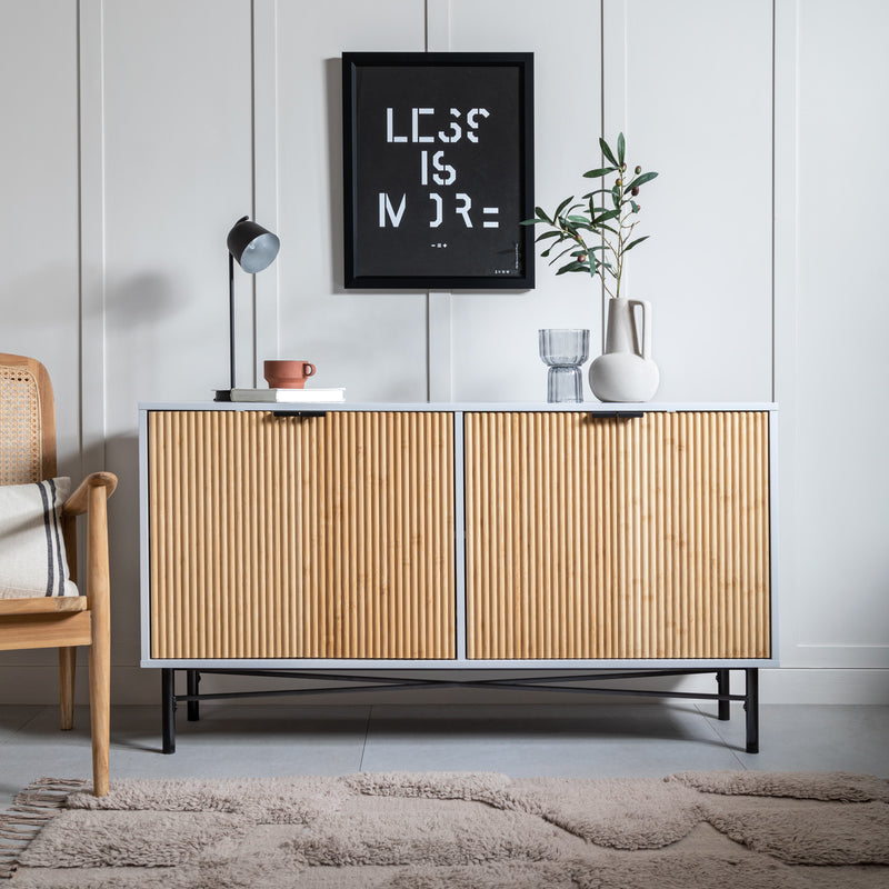 Large Rökstorp Sideboard with Bamboo Style Doors in Grey