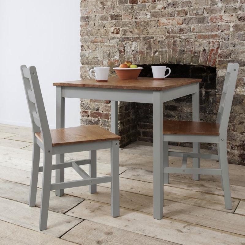 Annika Bistro Table in Grey and Natural Pine