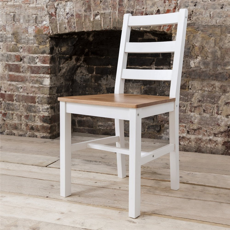 Annika Dining Table with 4 Chairs Natural & White