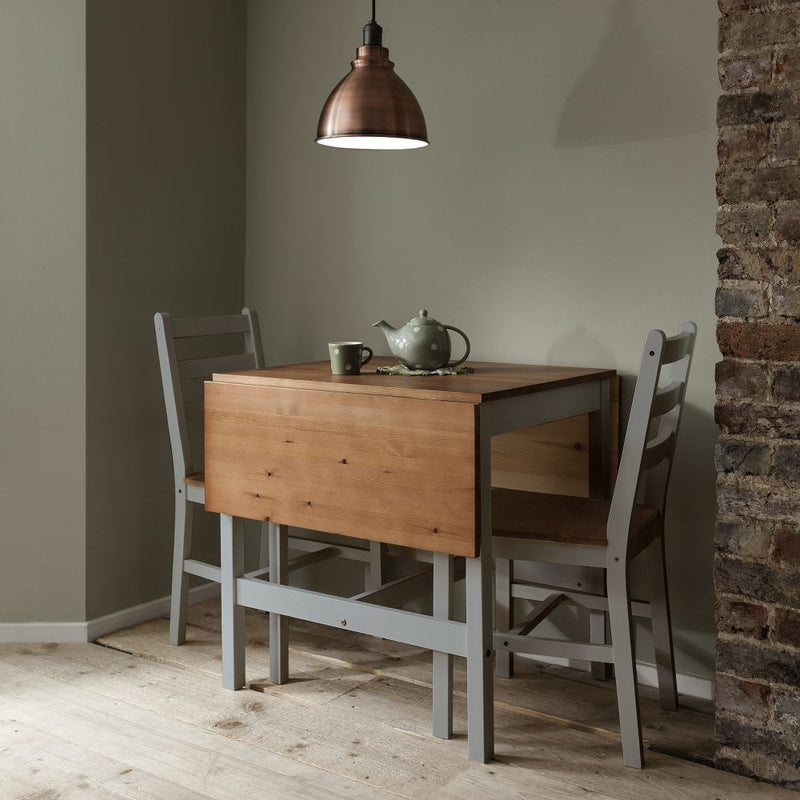 Annika Dropleaf Dining Table in Grey & Natural Pine