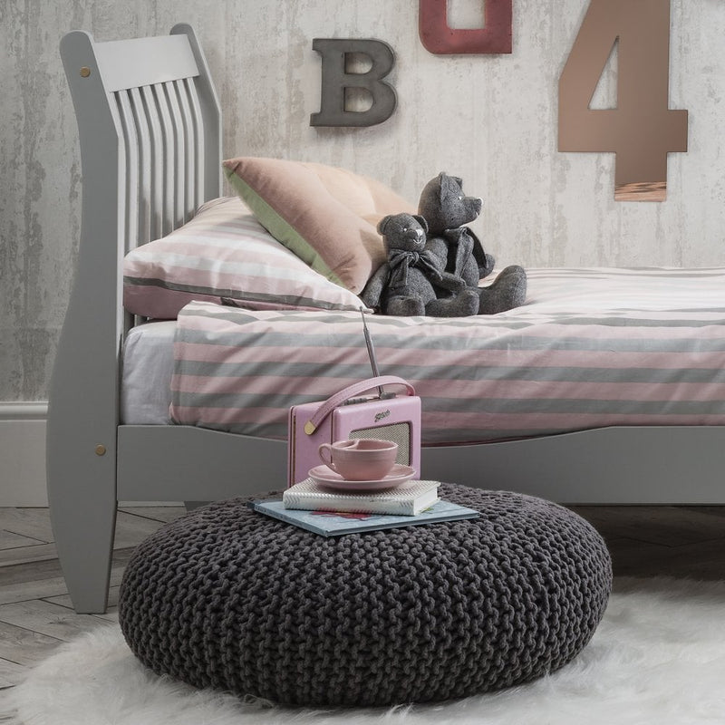 Astrid Single Bed Sleigh Frame in Silk Grey
