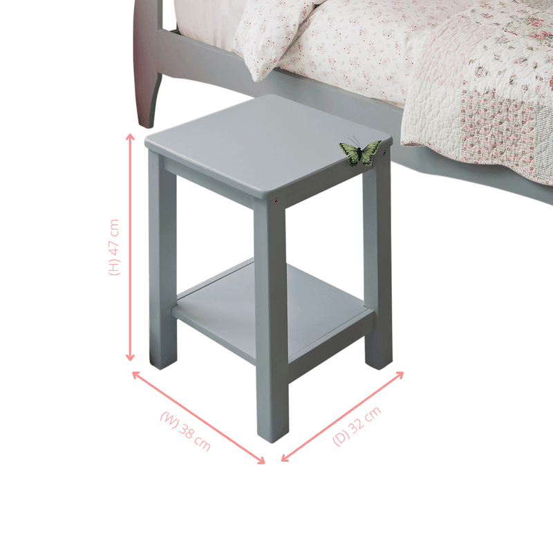 Sussex Bedside Cabinet Side Table in Grey