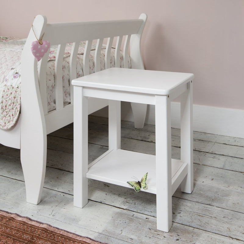 Sussex Bedside Cabinet Side Table in Classic White